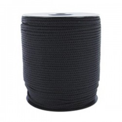 CORDAGE POLYESTER (DRISSE) NOIR PREETIRÉE en bobine