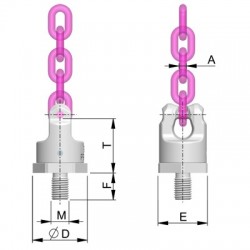 PP-VIP PowerPoint® direct VIP chain connection, metric thread