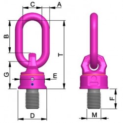 VWBG Load ring, metric fine thread with variable length
