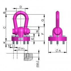 WBPG Hoist ring on plate for bolting