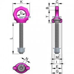 VRS STARPOINT,  metric thread with max. length, comes with locknut and washer