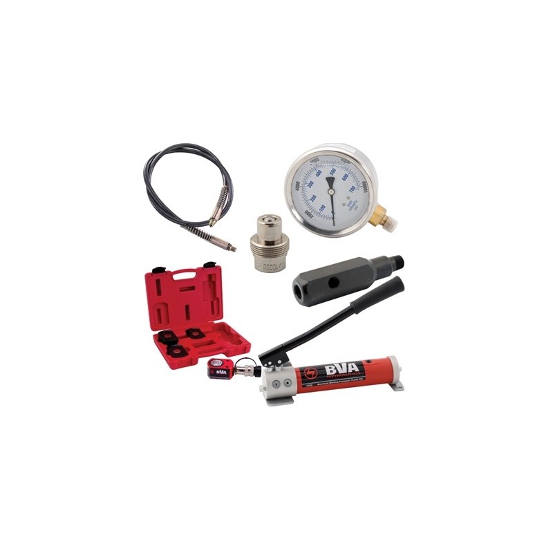 Combo: pump + cylinder + coupler + hose + gauge (adapter)