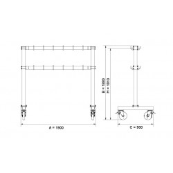 Portique mobile porte accessoires 940 - force 1000 kg