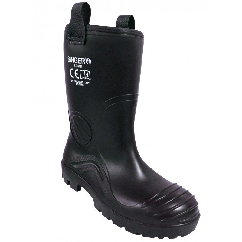 BOTTE PVC NOIRE FOURREE S5 