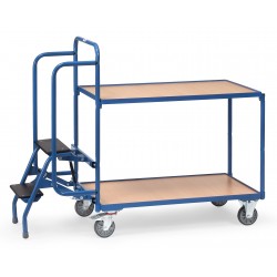 Chariot pour commandes, 2 plateaux avec marchepied - 2105 - FETRA