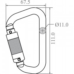 Mousqueton aluminium à verrouillage automatique 1/4 de tour - type Keylock - KRATOS SAFETY