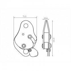 BLOCKER, Antichute compact coulissant sur corde tressée, multi-usage - KRATOS SAFETY