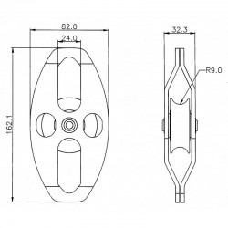 Poulie simple à flasque ouvrante, accrochage double - KRATOS SAFETY