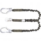 Longe fourche avec absorbeur d'énergie extensible REVOLTA et mousquetons à verrouillage automatique - KRATOS SAFETY