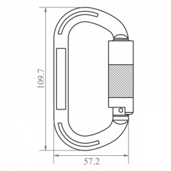 Mousqueton aluminium à verrouillage automatique 1/4 de tour - Keylock - KRATOS SAFETY