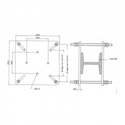 Plaque de fixation par bridage par contre-platine pour ligne de vie horizontale câble KS-Line (KS 4000) - KRATOS SAFETY