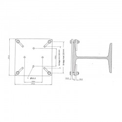 Plaque de fixation par crapautage sur poutre métallique pour ligne de vie horizontale câble KS-Line (KS 4000) - KRATOS SAFETY