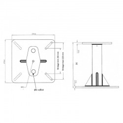 Potelet rigide hauteur 300 mm en acier galvanisé pour ligne de vie horizontale câble KS-Line (KS 4000) - KRATOS SAFETY