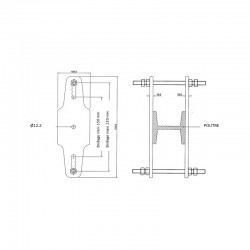 Plaque de fixation par bridage pour ligne de vie horizontale câble KS-Line (KS 4000) - KRATOS SAFETY