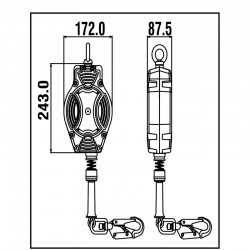 HELIXON-S câble, antichute à rappel automatique 10 m - KRATOS SAFETY