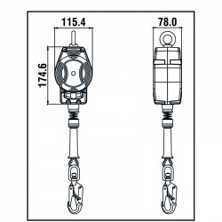 HELIXON-S câble, antichute à rappel automatique 3,50 m - KRATOS SAFETY