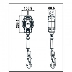 HELIXON-S câble, antichute à rappel automatique 7 m - KRATOS SAFETY