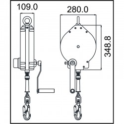 OLYMPE câble synthétique, antichute à rappel automatique 18 m avec treuil de sauvetage intégré - KRATOS SAFETY