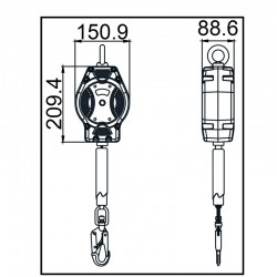 HELIXON-S sangle, antichute à rappel automatique 6 m - KRATOS SAFETY