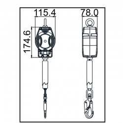 HELIXON-S sangle, antichute à rappel automatique 3,5 m - KRATOS SAFETY