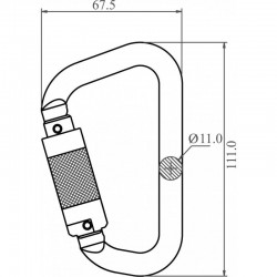 Mousqueton aluminium à verrouillage automatique 1/4 de tour - KRATOS SAFETY