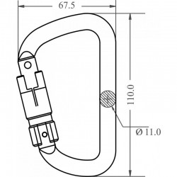 Mousqueton aluminium à verrouillage automatique triple action - KRATOS SAFETY