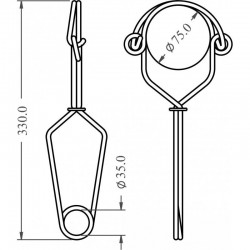 Crochet d'amarrage inox double action - KRATOS SAFETY