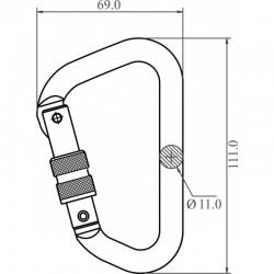 Mousqueton aluminium à verrouillage à vis - KRATOS SAFETY