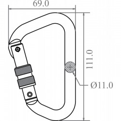 Mousqueton aluminium à verrouillage à vis - type Keylock - KRATOS SAFETY