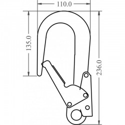 Mousqueton d'échafaudage aluminium à verrouillage automatique - KRATOS SAFETY