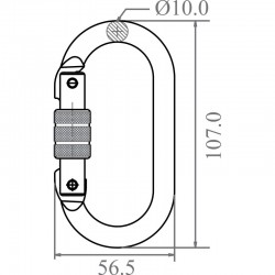 Mousqueton acier à verrouillage à vis - KRATOS SAFETY