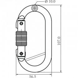 Mousqueton acier à verrouillage à vis avec barrette de sûreté - KRATOS SAFETY