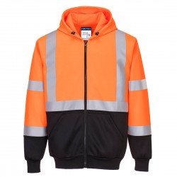 Sweat Hi-Vis bicolore zippé à  capuche