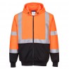 Sweat Hi-Vis bicolore zippé à  capuche