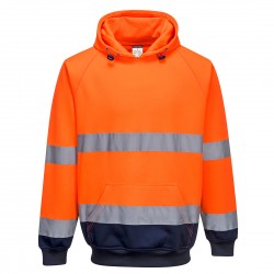 Sweat shirt à  capuche bicolore