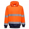 Sweat shirt à  capuche bicolore