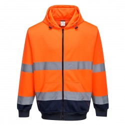 Sweat à  capuche bicolore à  zip