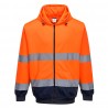 Sweat à  capuche bicolore à  zip