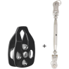 Ensemble tendeur et poulie pour poulie bloqueur TYROLL