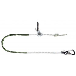 TIWA, Longe de maintien au travail, corde tressée lg. 3 m, tendeur et connecteurs aluminium