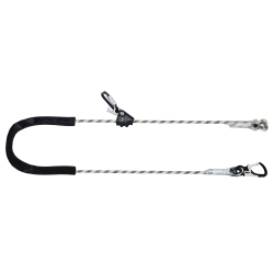 SKALA, Longe de maintien au travail, corde tressée anti-abrasion lg. 2 m, tendeur et connecteurs aluminium