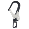 HUKA-2 - Mousqueton d'échafaudage aluminium à verrouillage automatique avec ?il de connexion ouvrable et émerillon