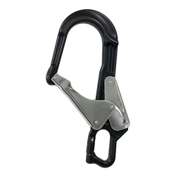 HUKA-1 - Mousqueton d'échafaudage aluminium à verrouillage automatique avec ?il de connexion ouvrable