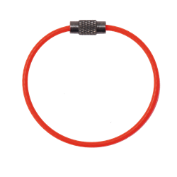 Anneau porte-outils en câble ouvrant pour créer un point d'attache sur outils munis d'un trou au niveau du manche