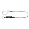 CURIOSITY-S Longe absorbeur d'énergie (140 kg, arêtes vives) avec pochette zippée, corde tressée anti-abrasion lg. 1,20 m, avec 