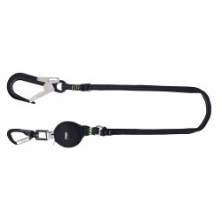 GRAVITY-S, Longe réglable absorbeur d'énergie compact (140 kg, arêtes vives), sangle lg. 2 m, avec connecteurs aluminium