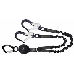 GRAVITY-S - Longe fourche en sangle élastique avec absorbeur d'énergie et connecteurs à émerillons