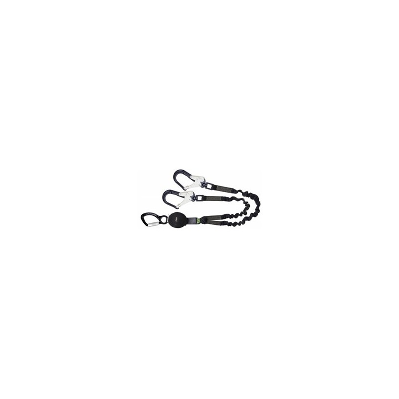 GRAVITY-S - Longe fourche en sangle élastique avec absorbeur d'énergie et connecteurs à émerillons GRAVITY-S - Longe fourche en sangle élastique avec absorbeur d'énergie et connecteurs à émerillons