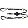 GRAVITY-S, Longe fourche  absorbeur d'énergie compact (140 kg, arêtes vives), sangle élastique lg. 2 m, avec anneaux intermédiai
