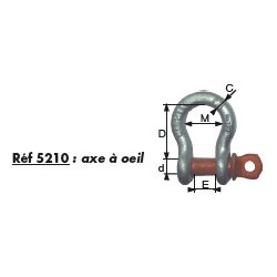 Manille lyre acier haute résistance (HR) – axe à œil – coefficient 1,5 – levage